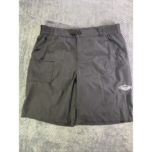 Palmyth‎ Cargo Fishing Shorts Men's XL Black Utility Quick Dry Elastic Waist